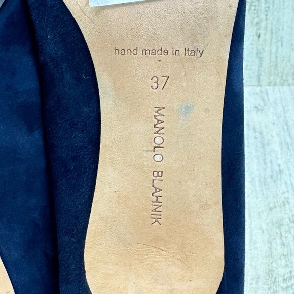 MANOLO BLAHNIK BB 70 navy suede pump made in Italy size 37 - Picture 5 of 8